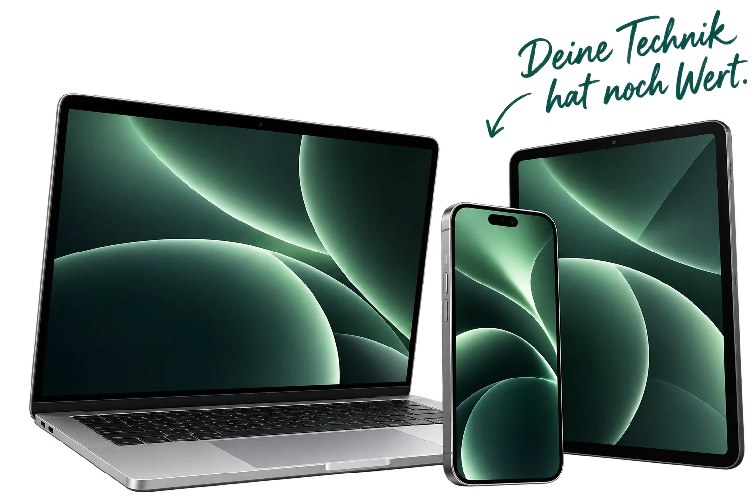Smartphone, Laptop und Tablet. Deine Technik hat noch Wert.